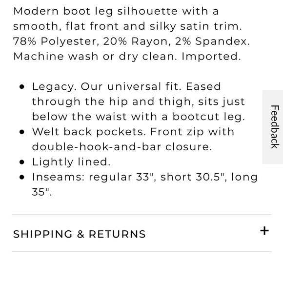 WHBM legacy tux bootcut pants - Picture 5 of 5